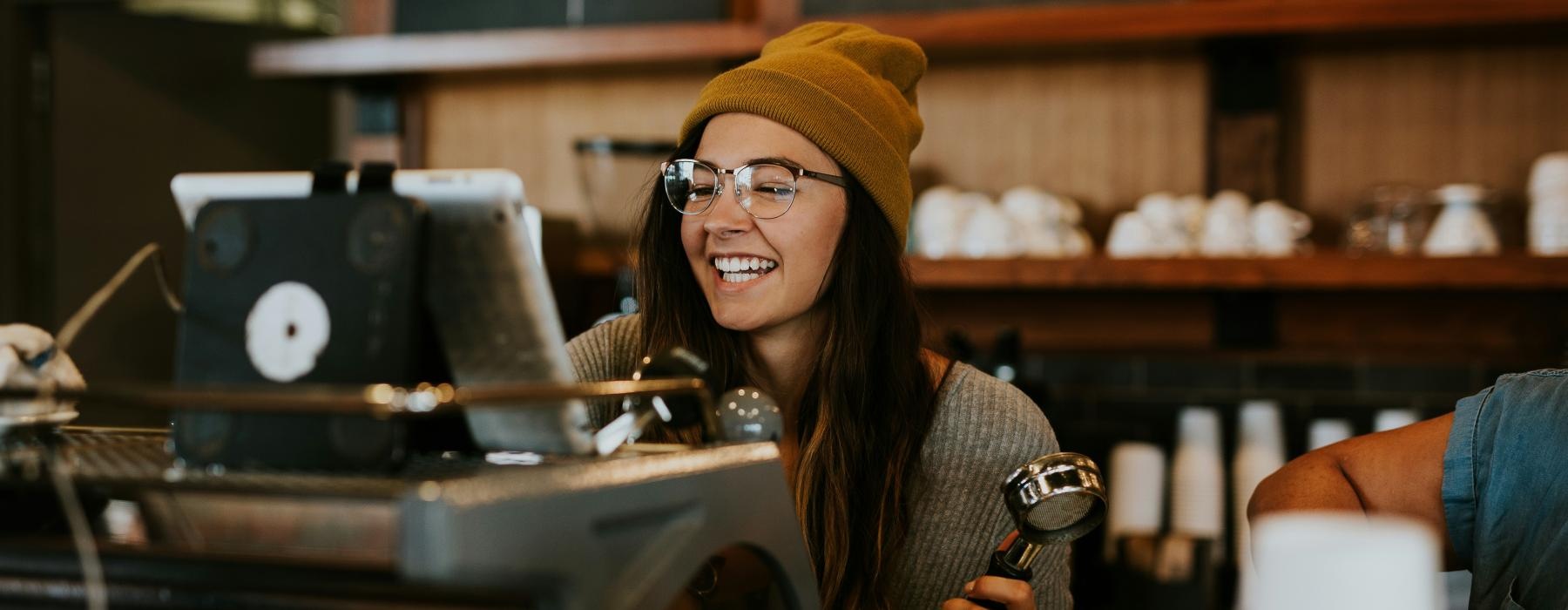 a barista working at a cafe